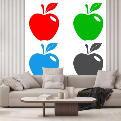 Sticker Vier verschillend gekleurde appelsgrafiek