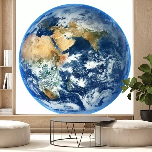 Fotobehang Wereldbol op een lege achtergrond