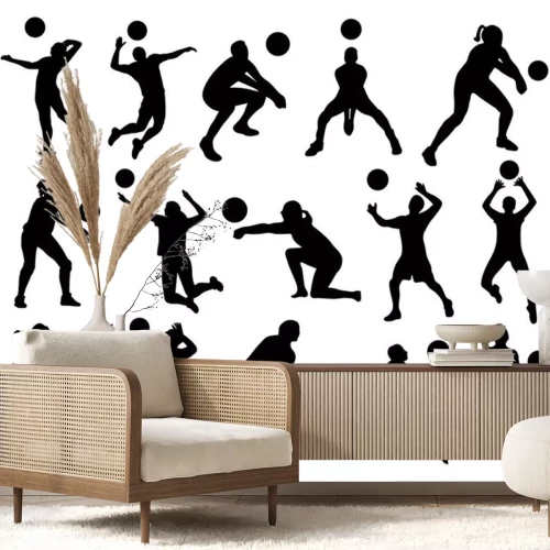 Sticker volleybal Silhouetten