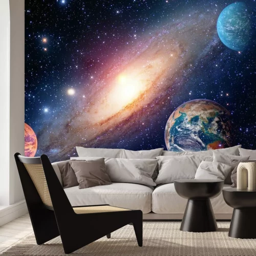 Fotobehang Planeten en de Melkweg in de ruimte