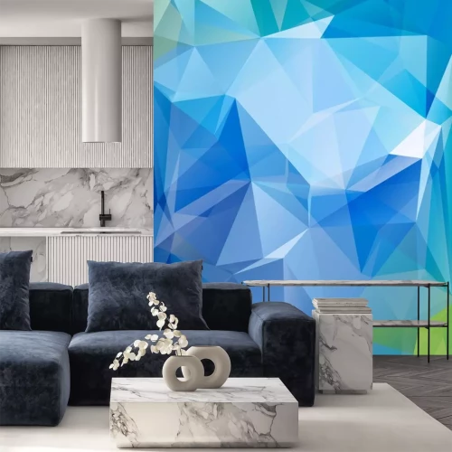 Sticker Ruimtelijke afbeeldingen in blauwe kleuren