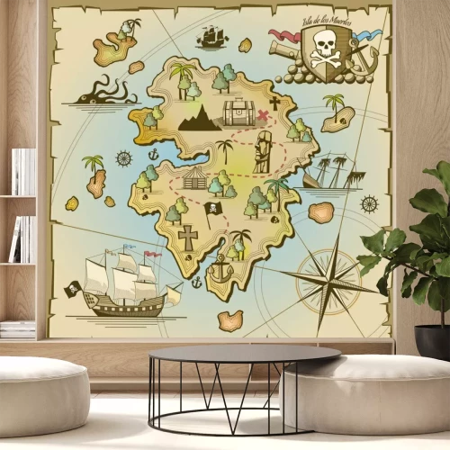 Fotobehang Piratenschatkaart voor kinderen