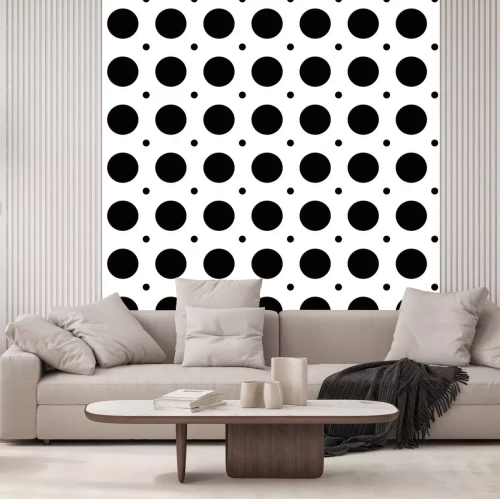 Sticker Stippen achtergrond met zwarte stippen en witte achtergrond