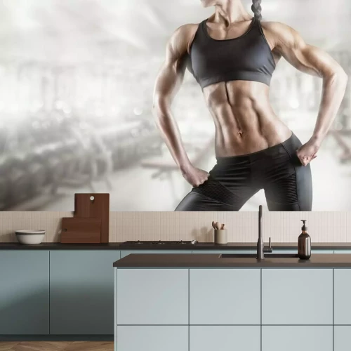 Sticker Vrouw bodybuilder