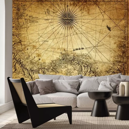 Fotobehang Retro bergkaart