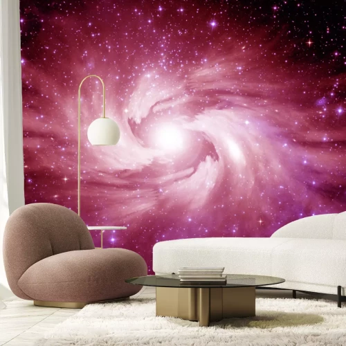 Sticker Spiraalvormig sterrenstelsel in roze tinten