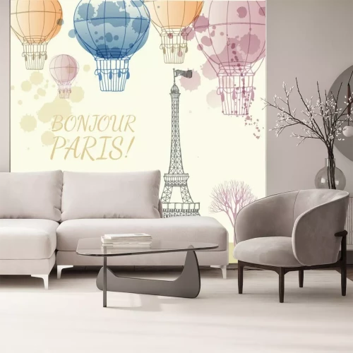 Sticker Ballonnen boven de Eiffeltoren