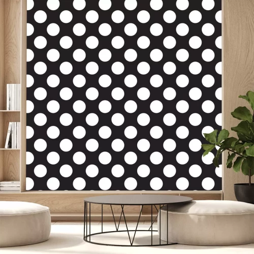 Sticker Stippen achtergrond met witte stippen en zwarte achtergrond