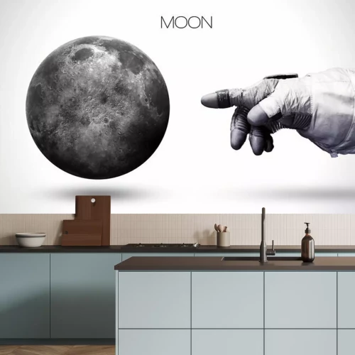 Fotobehang Astronaut reikt naar de maan