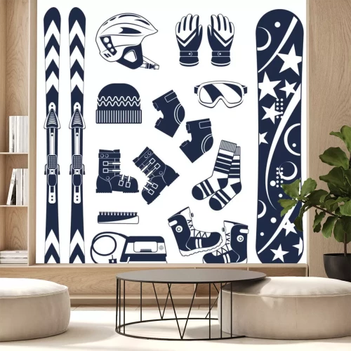 Sticker Skiën. Extreme wintersporten.
