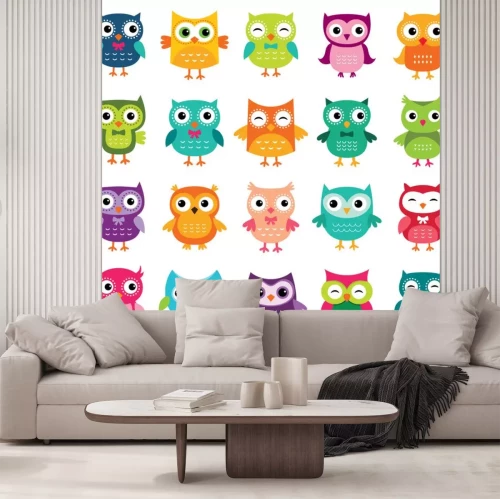 Sticker Kleurrijke tekenfilmuilen