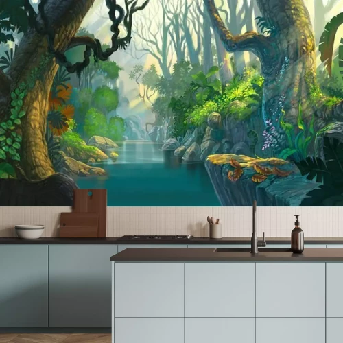 Sticker Fantasie bos schilderij