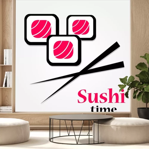 Sticker heerlijke verse sushi logo