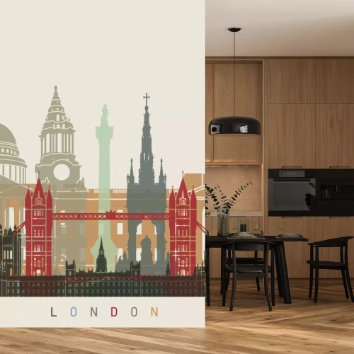 Sticker De horizon van Londen poster