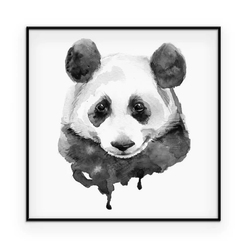 Poster Panda.Black en wit. Geïsoleerd