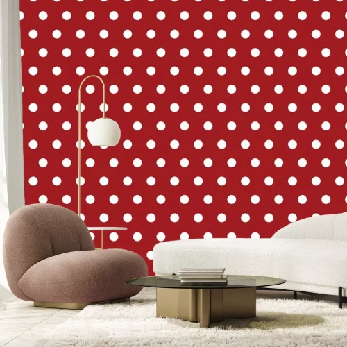 Sticker witte stip op rode achtergrond