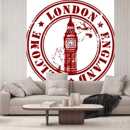 Sticker Grunge stempel met Londen, Engeland, Welkom binnen