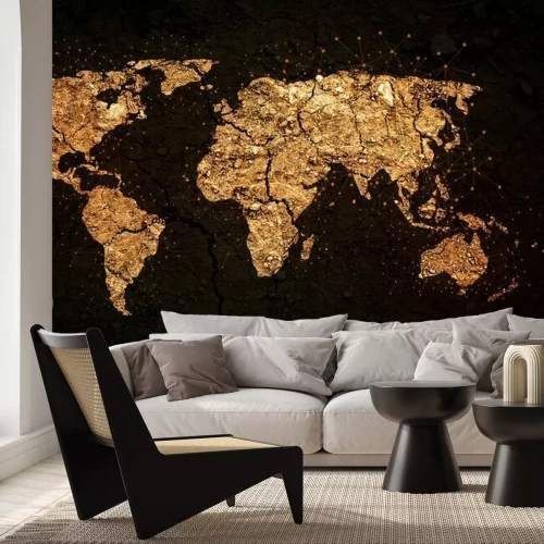 Fotobehang Wereldkaart op grungeachtergrond