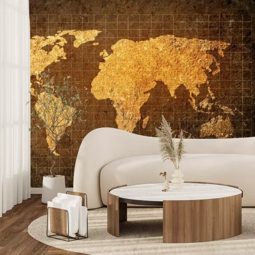 Fotobehang Wereldkaart op grungeachtergrond