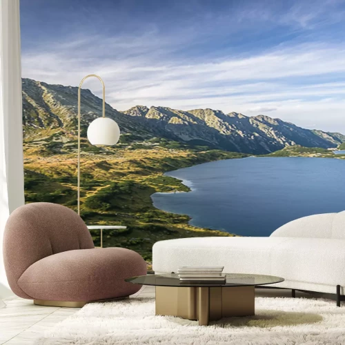 Fotobehang Bergen en een meer