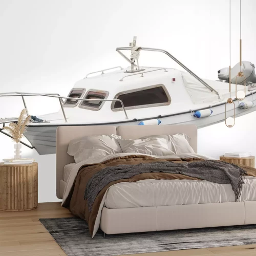 Sticker Het beeld van een geïsoleerde boot