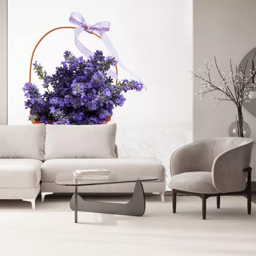 Sticker Lavendel in een rieten mand