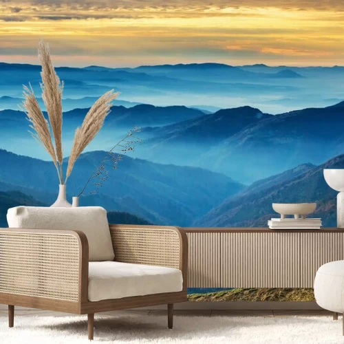 Fotobehang Blauwe bergen en heuvels