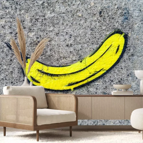 Sticker Bananen schilderij op een ruw oppervlak