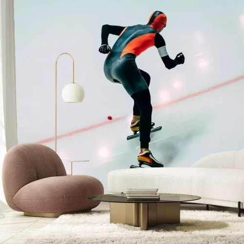 Sticker schaatsen binnenshuis