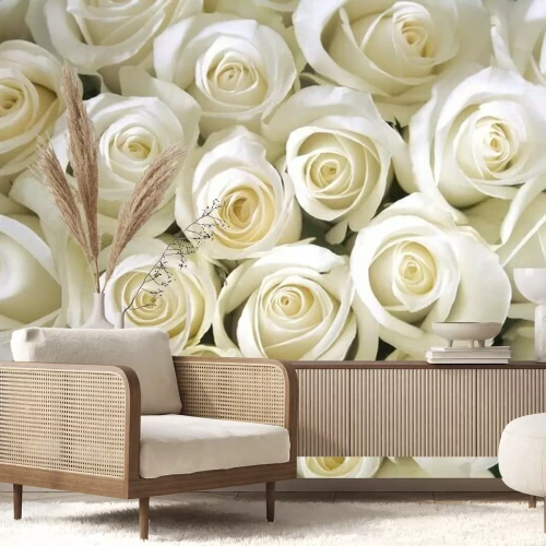 Fotobehang Rozen witte achtergrond