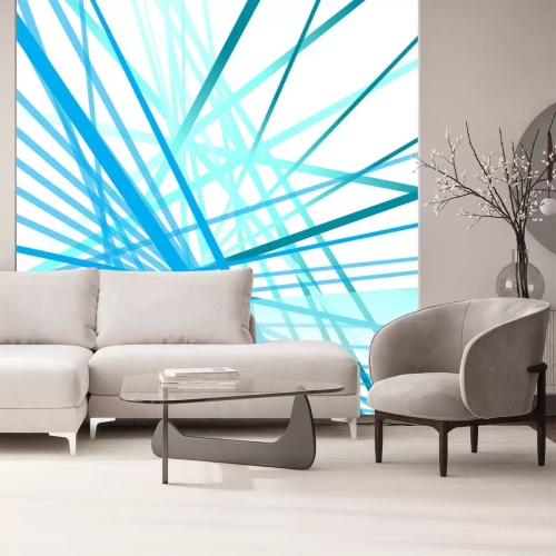 Sticker tech blauwe lijnen achtergrond vector ontwerp op wit