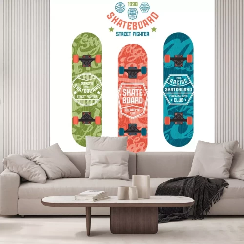 Sticker Set van prints op skateboard