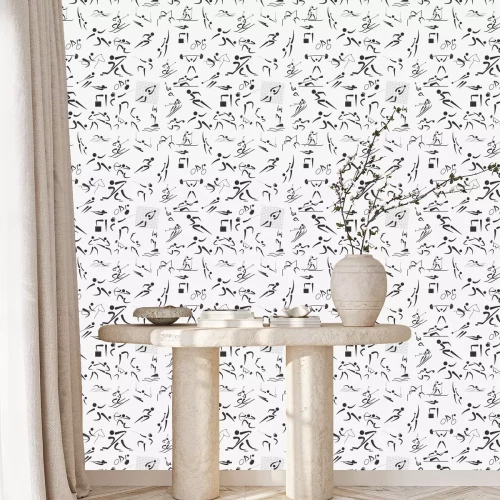 Behang Sport naadloos patroon. vlakke stijl