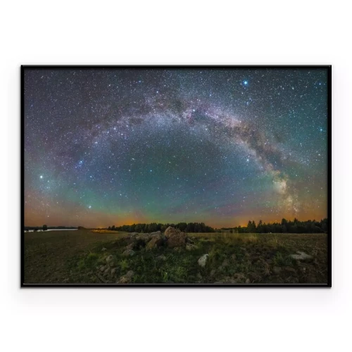 Poster Nachtlandschap met een sterrenhemel