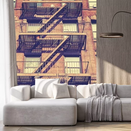 Fotobehang Brandtrap in een gebouw in New York