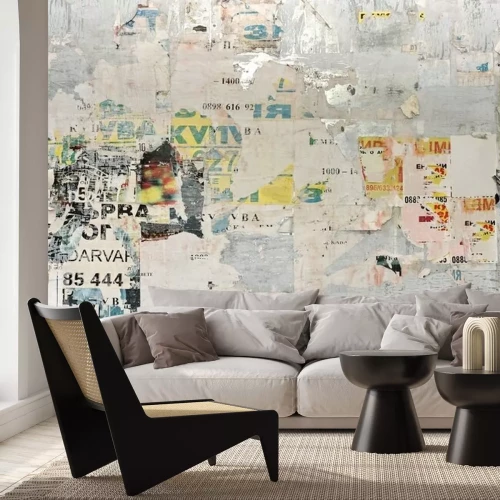 Sticker Urban Billboard Met Oude gescheurd papier Posters.