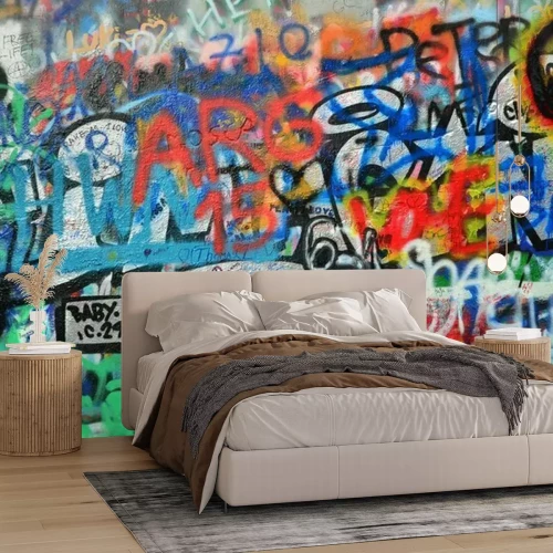 Fotobehang Straatgraffiti op de muur