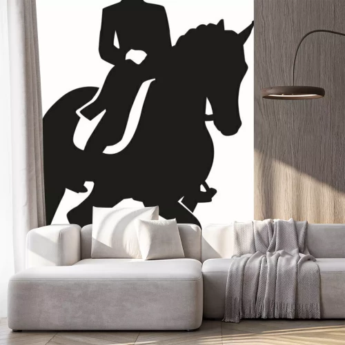 Sticker Paarden ruiterpaard met een ruiter op de top