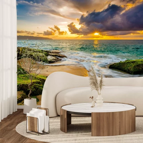 Fotobehang Zonsondergang boven de oceaan