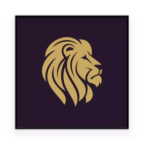 Poster Minimalistisch portret van een leeuw