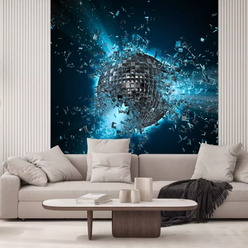 Fotobehang Verbrijzelde zwevende bal