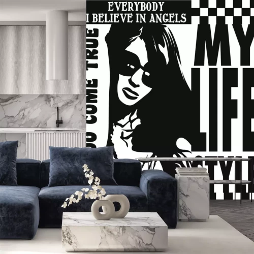 Sticker vrouw pop art design