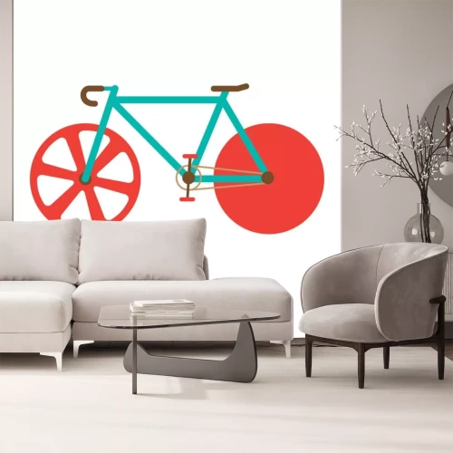 Sticker Road Bike Vector Illustration.