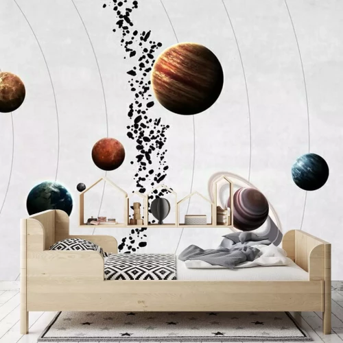 Fotobehang Hoge resolutie foto's presenteert de planeten van het zonnestelsel. Dit beeld elementen geleverd door NASA