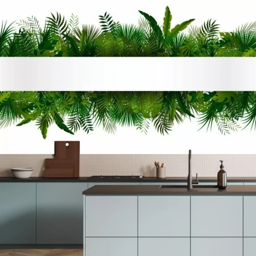 Sticker Strepen van tropische vegetatie twee gereflecteerde illustraties