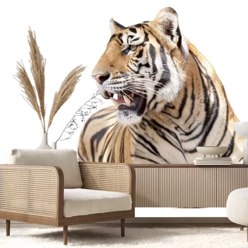 Sticker Tijger zitten