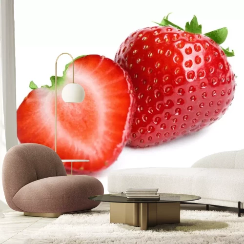 Sticker Aardbei op een witte achtergrond