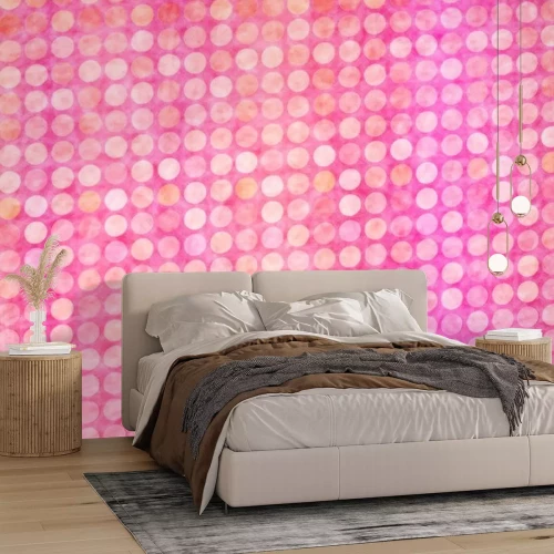 Sticker バ レ ン タ イ ン 水 玉 ピ ン ク 背景