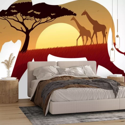 Sticker Elephant Landschap