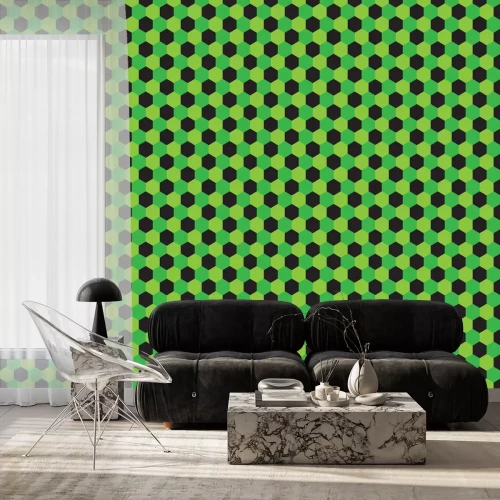 Behang Voetbal of Voetbal Surface Pattern.